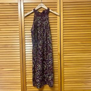Purple Floral Sleeveless Dress